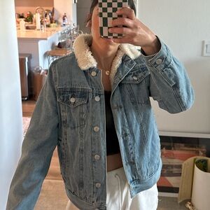 Denim & co fur lined jean jacket